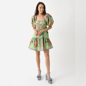Farm Rio Bright Yard Green Mini dress
